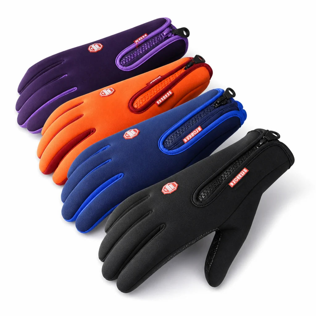 Waterproof & Windproof Fleece-Lined Winter Gloves with Touchscreen Function