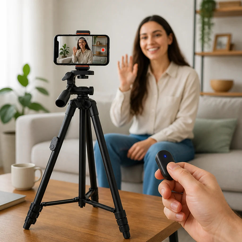 Bluetooth Remote Shutter Retractable Selfie Stick (for Phone and Camera Mounts)