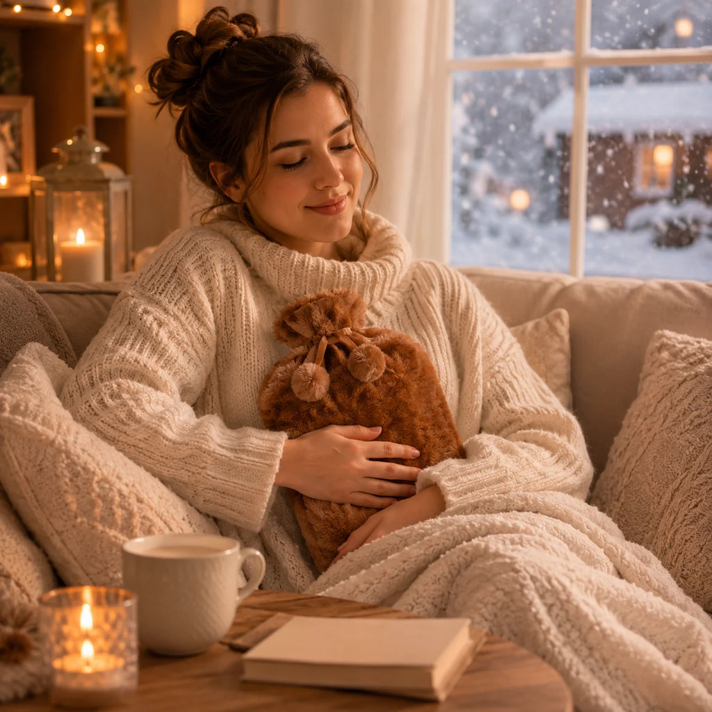 Hot Water Bottle with Plush Cover 2 Liters