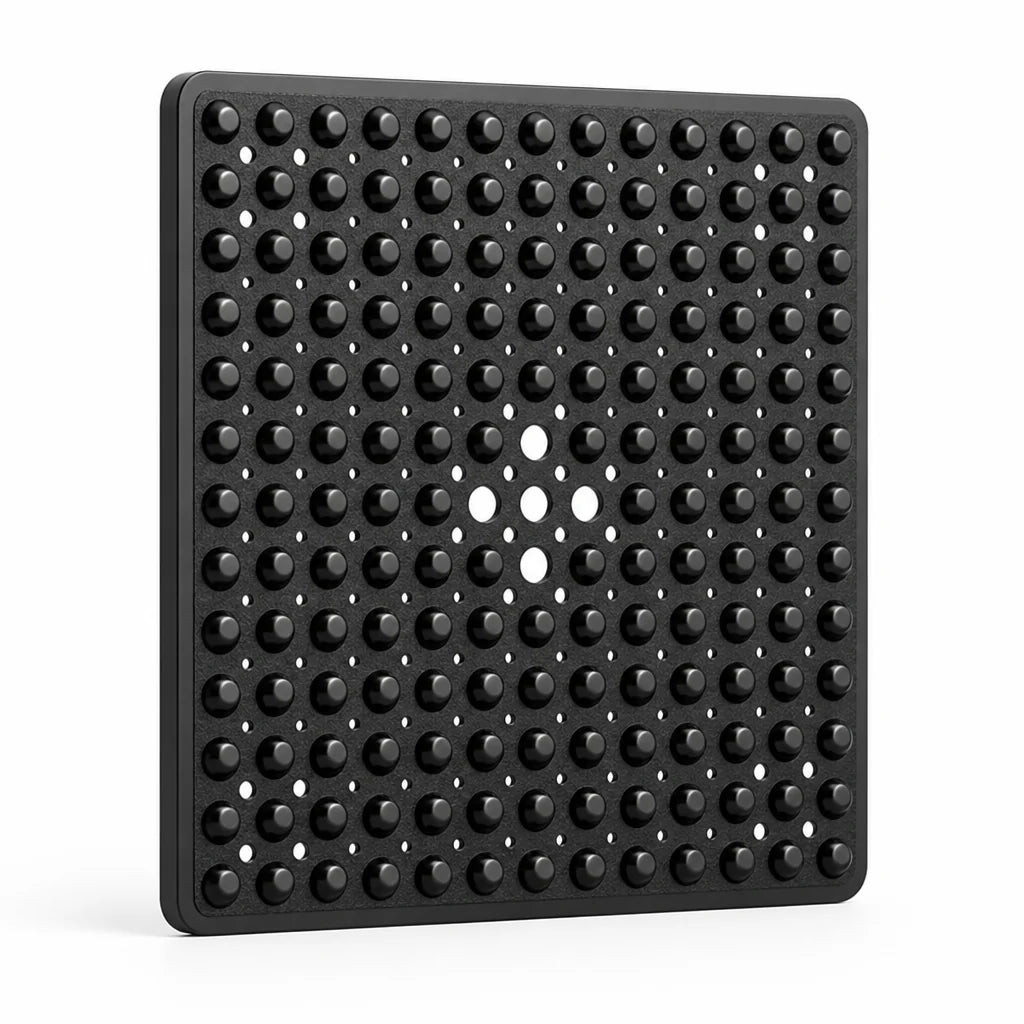 Non-slip shower mat with suction cups & quick drain (machine washable)