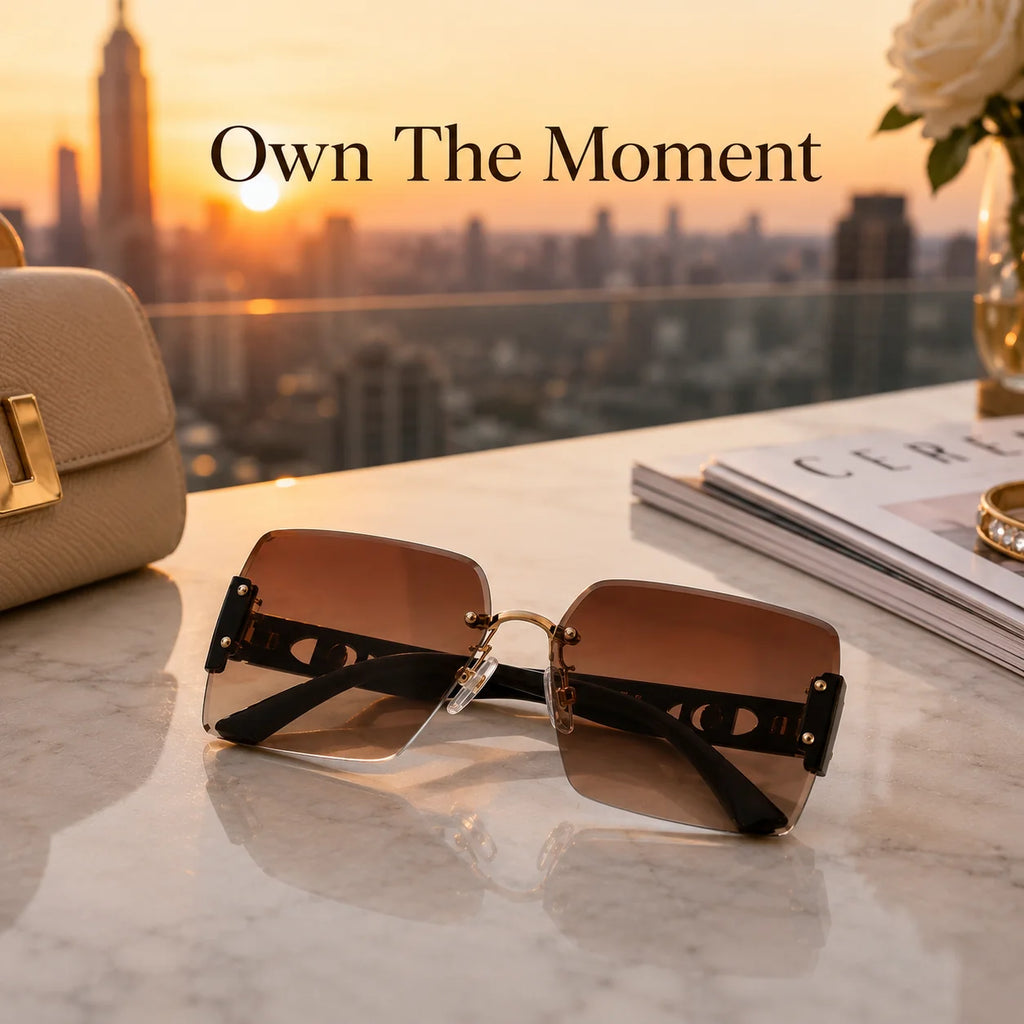 Rectangular Women's Sunglasses with Metal Frame
