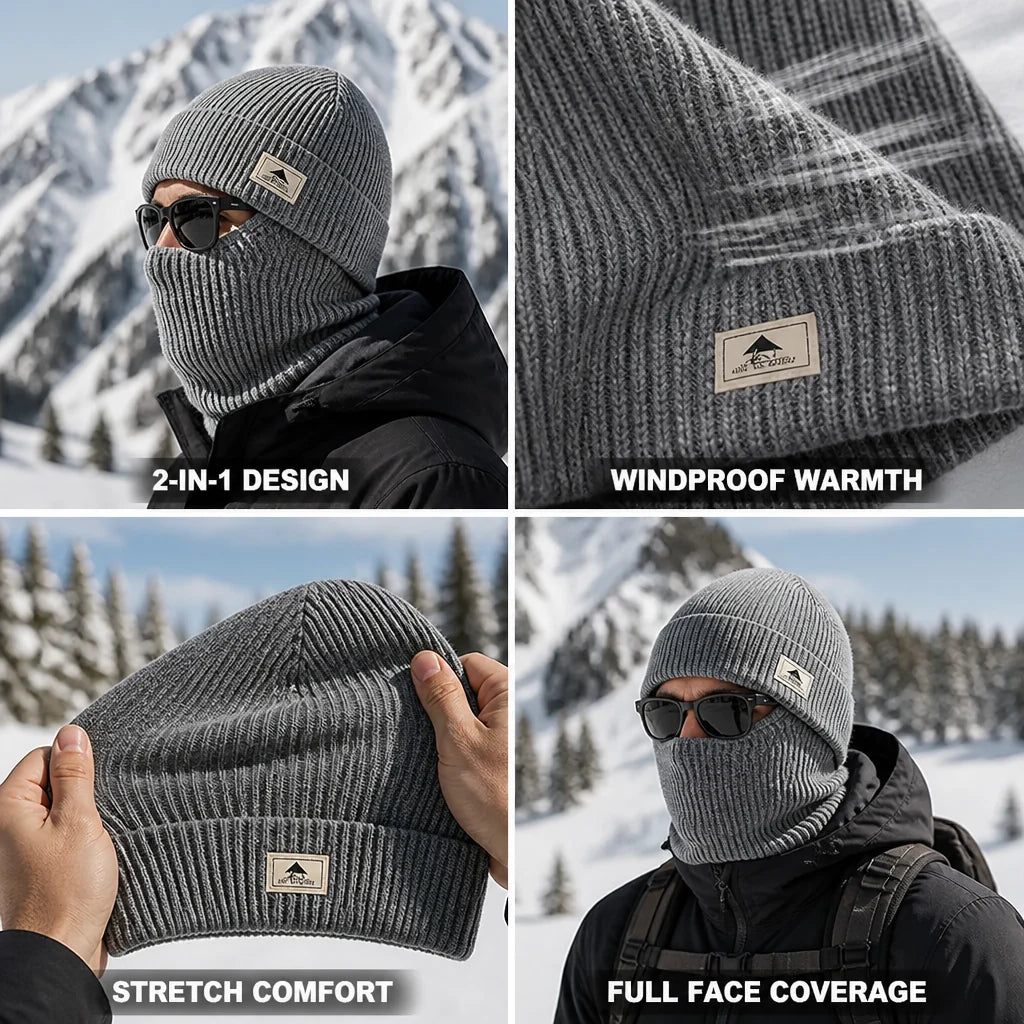 Thick Knitted Windproof Balaclava (Integrated Face Mask)