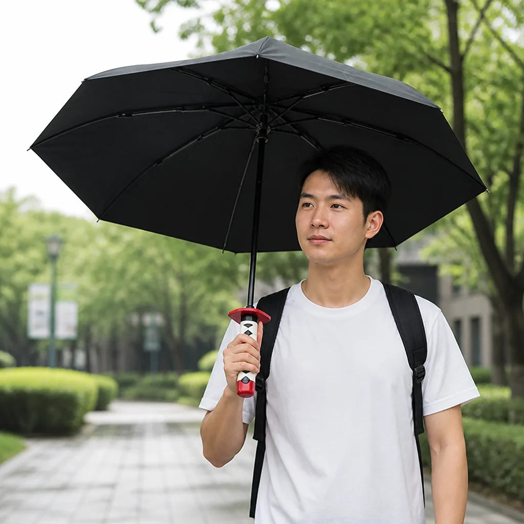 Windproof and UV-safe Foldable Umbrella in Katana Style