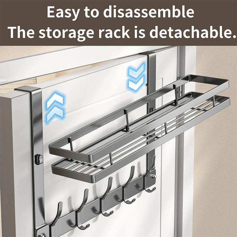 Door Organizer with Storage Basket and Hooks