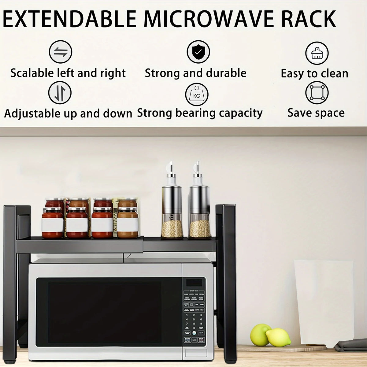 Extendable Microwave Shelf 2 Tiers
