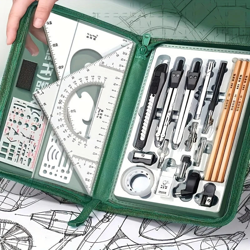 Geometry Drawing Set Made of Stainless Steel