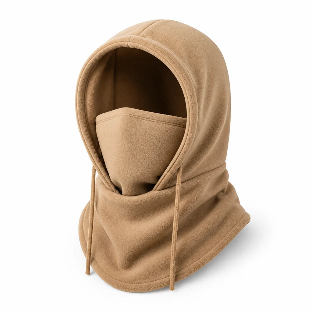 Windproof winter hat with extended neck protection (one size)