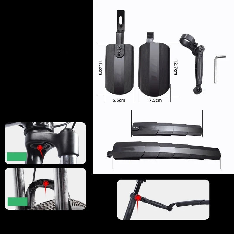 Retractable Adjustable Bicycle Mudguard Set