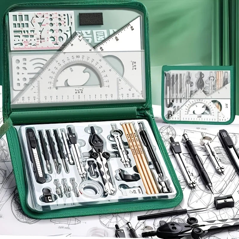 Geometry Drawing Set Made of Stainless Steel