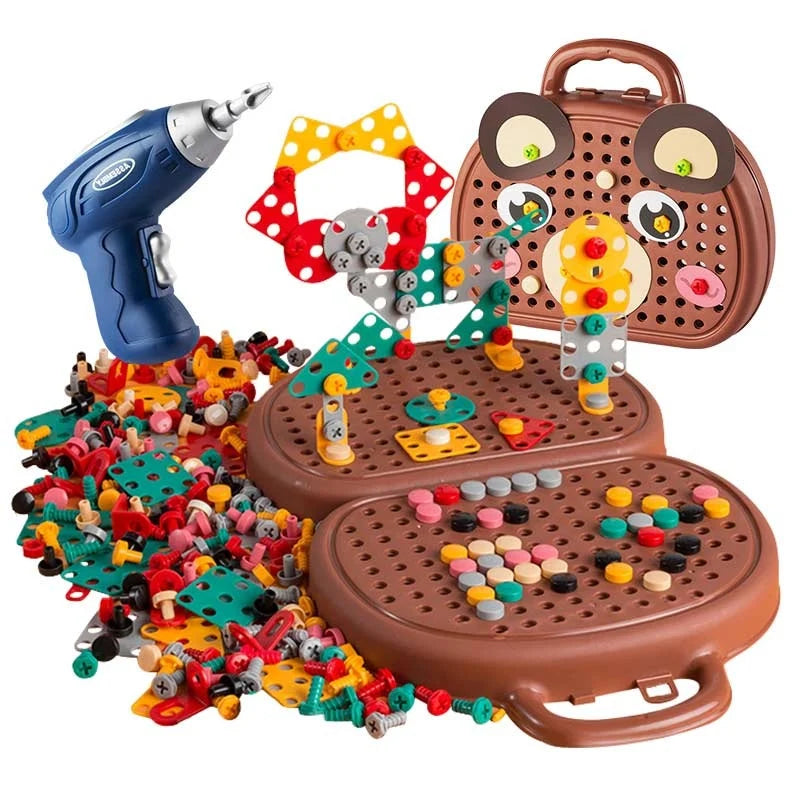 Electric Building Kit 203-Piece Working Toy Drill