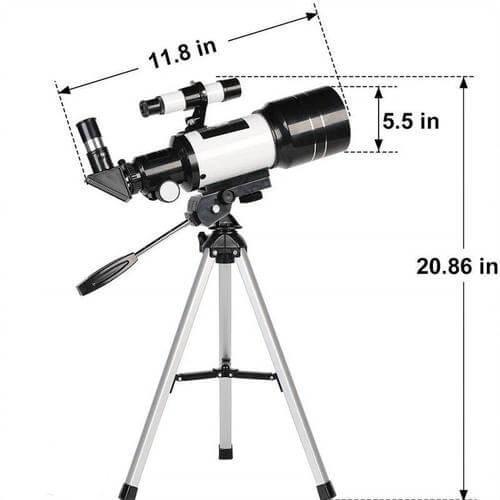 Astronomy Telescope 70mm Aperture Refractor Aluminum Tripod