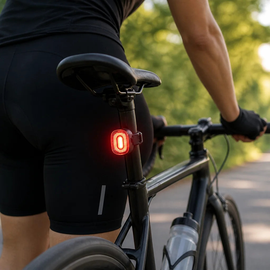Intelligent Brake Light with 60 Lumen Rechargeable Rear Light for Bicycles