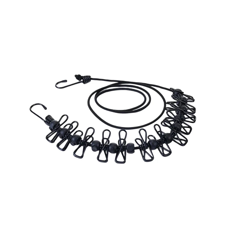 Elastic Clothesline with Clips