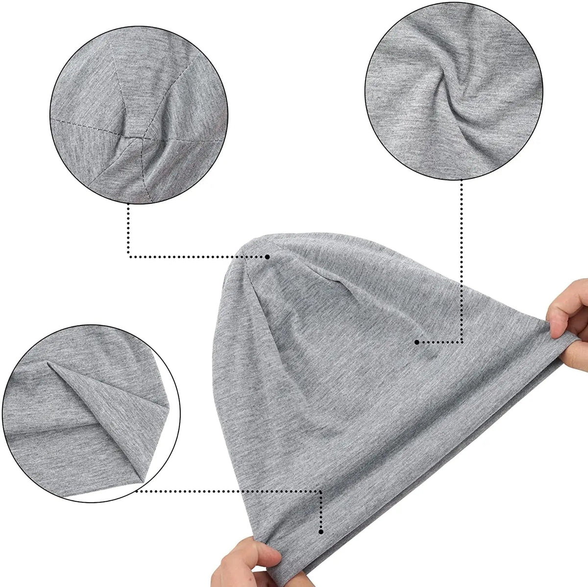 Loose Knit Beanie Cotton Spandex Blend Breathable Stretch Fabric (One Size)