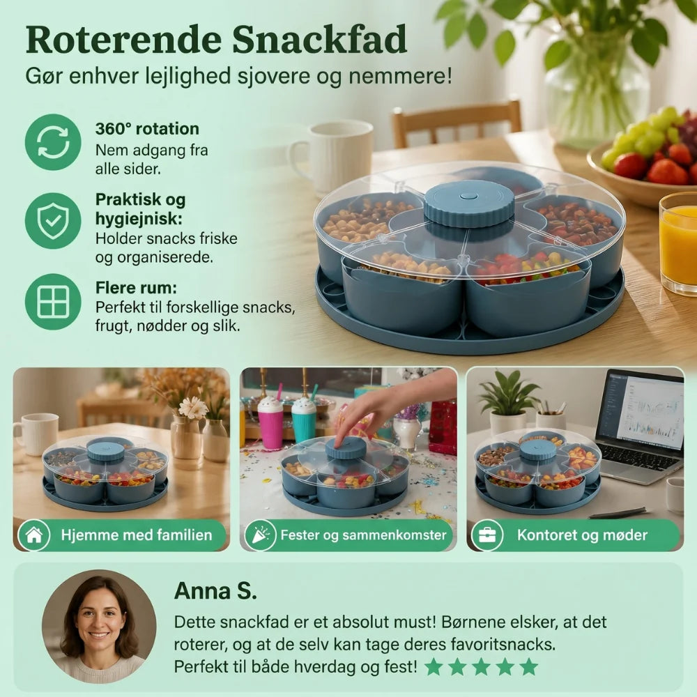 ServeSpin Turntable Tray with Compartments
