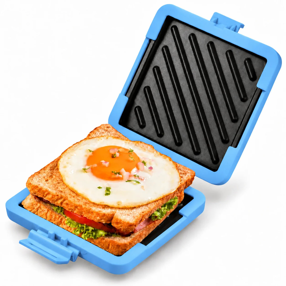 Microwave Sandwich Toaster Nonstick Plates & Silicone Handles