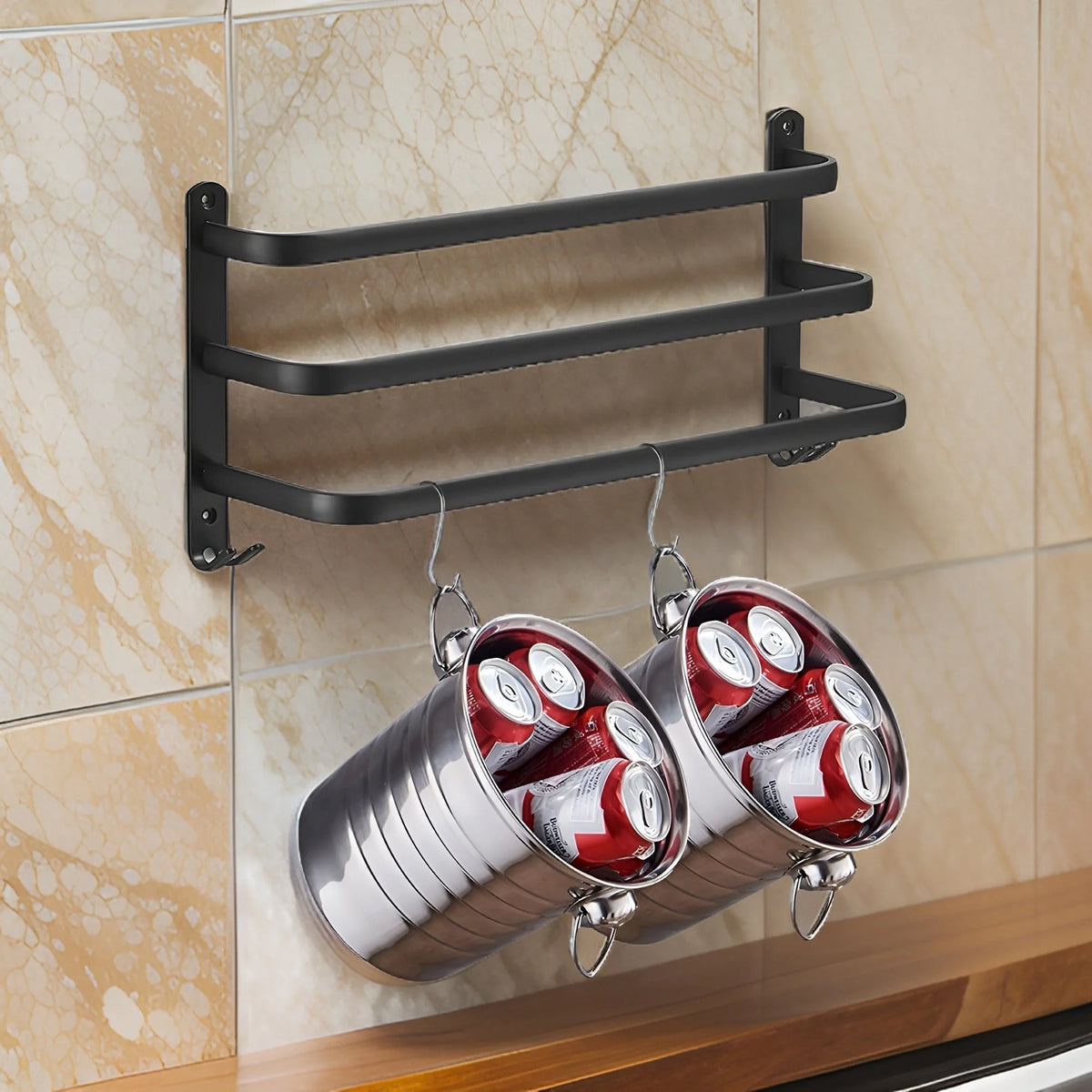 Wall Mounted Towel Rack 3 Tier No Drill