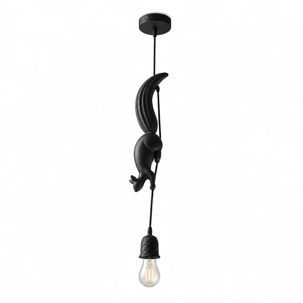 Art Deco Squirrel and Pinecone Hanging Lamp (114 cm Suspension)