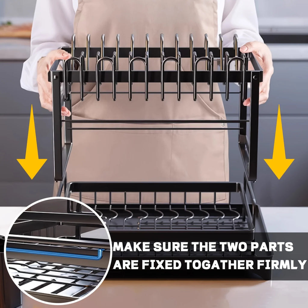 2-Tier Draining Rack with Drain