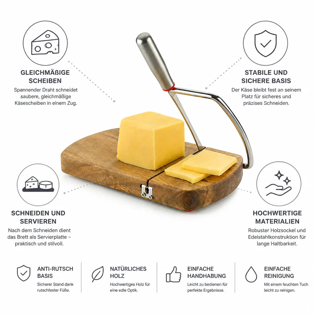 Wire Cutting Board with Non-Slip Cheese Slicer (Serving Board)
