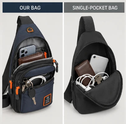 Waterproof Shoulder Bag with Multiple Compartments