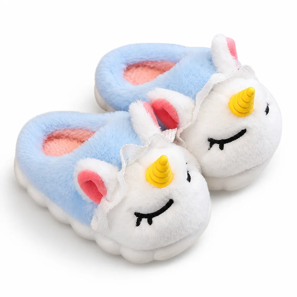 Soft Plush Unicorn Slippers with Non-Slip Sole (Children)