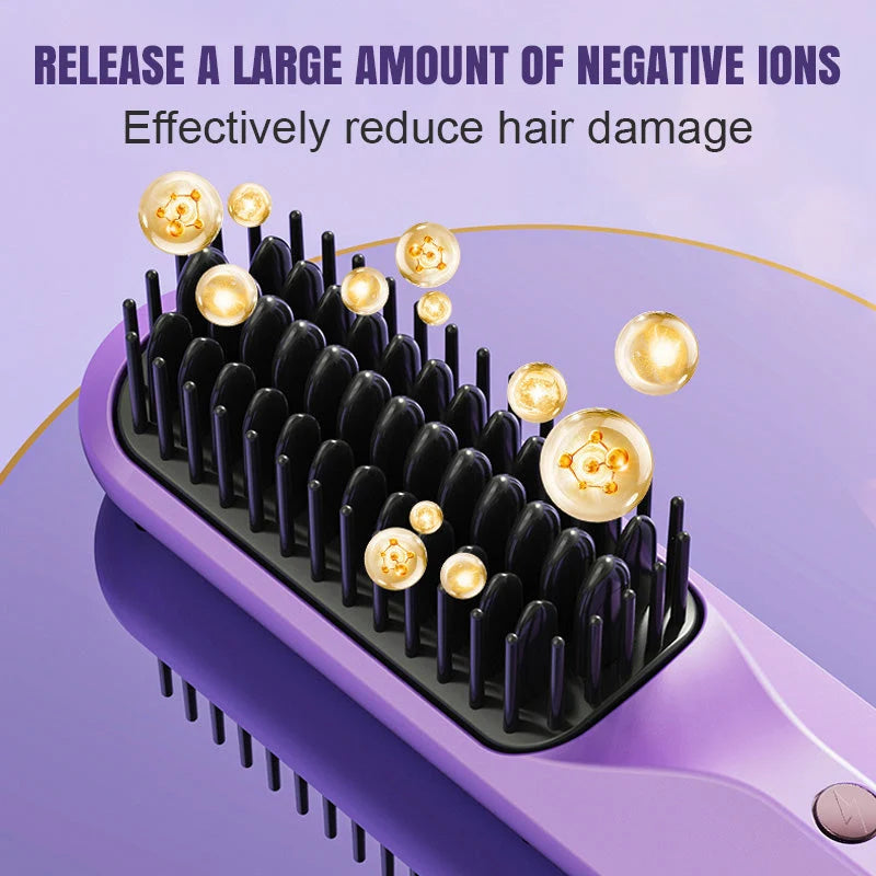 Cordless Hair Straightening Comb with Negative Ions