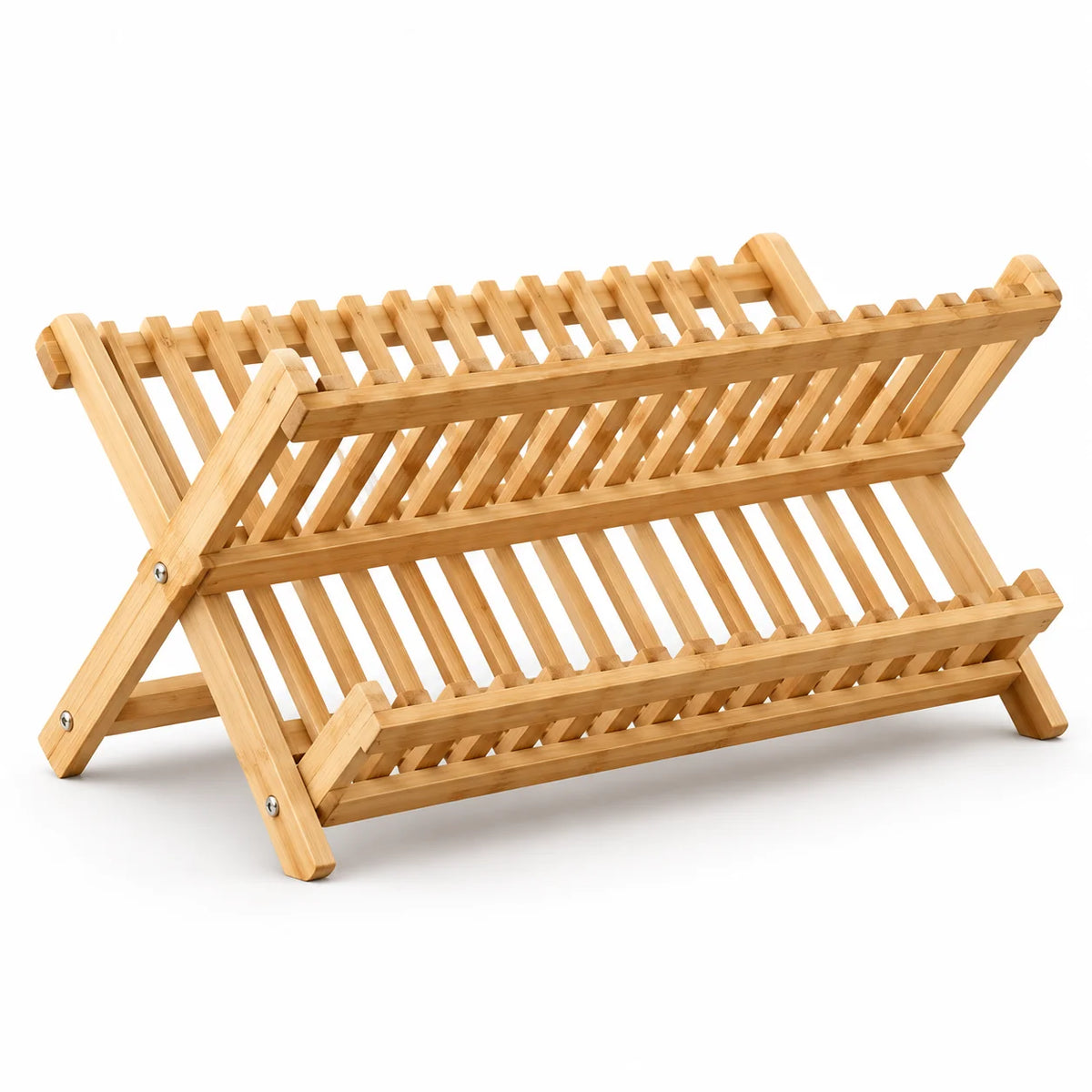Bamboo Drying Rack with Vertical Compartments