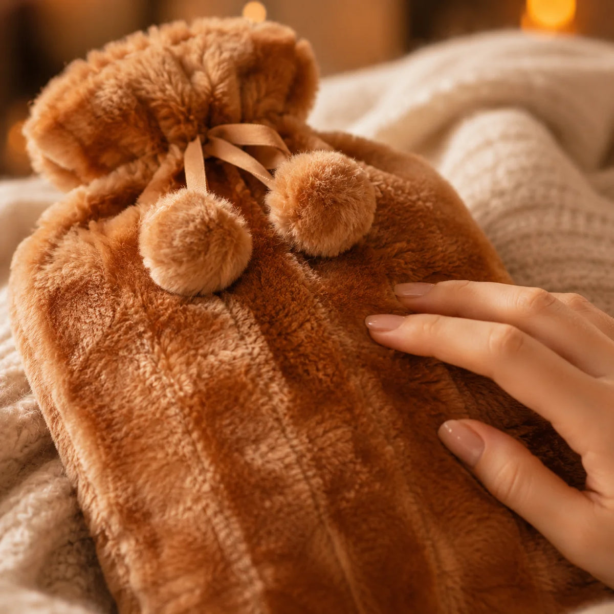 Hot Water Bottle with Plush Cover 2 Liters