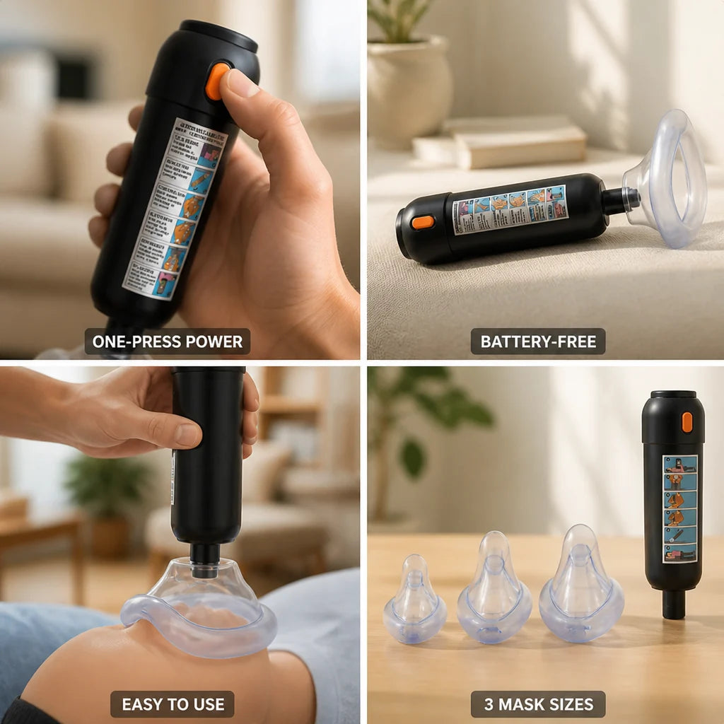 Manual Battery-Free Anti-Choking Suction Device (incl. 3 Mask Sizes)