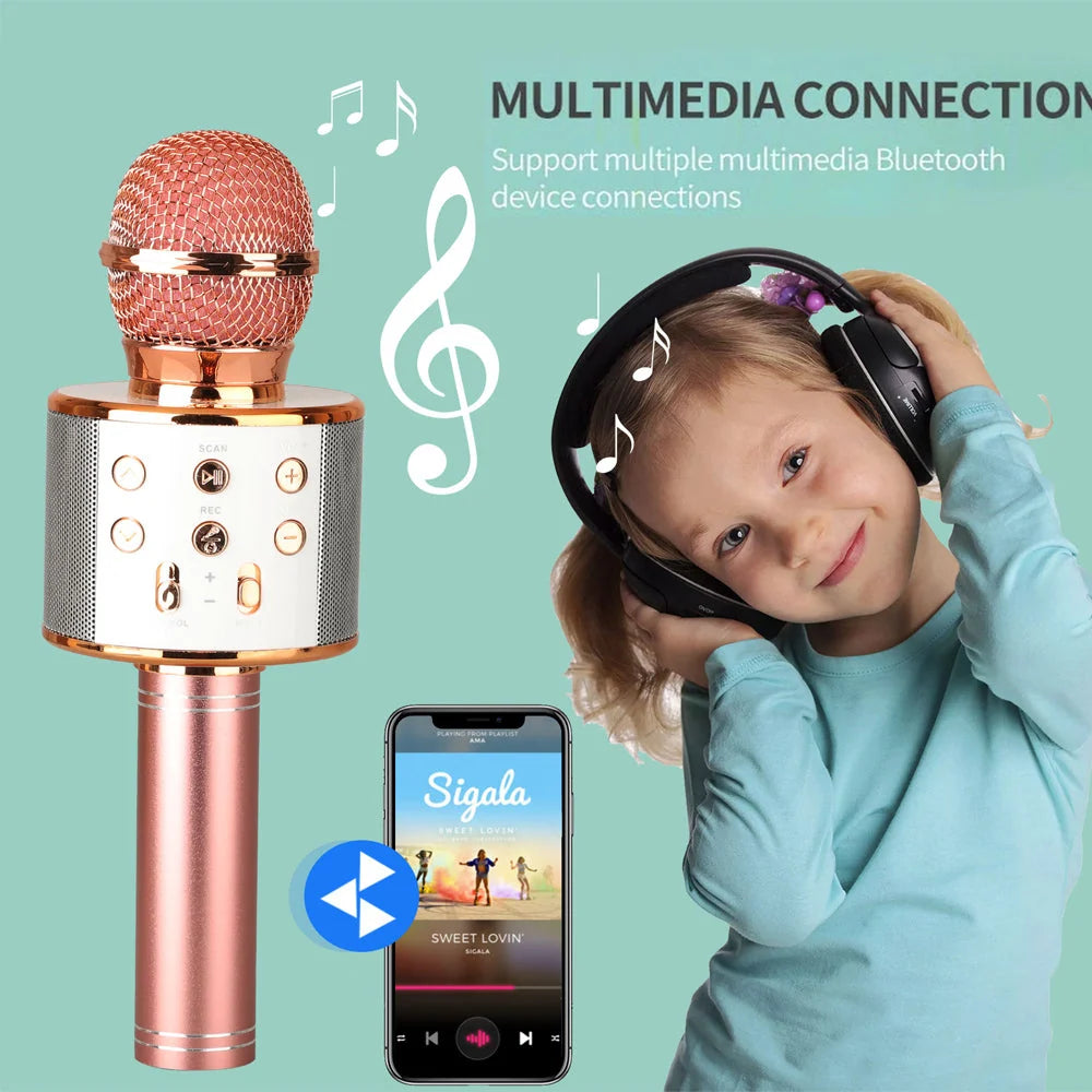 Karaoke Microphone Bluetooth Speaker & Rechargeable 1500mAh Battery