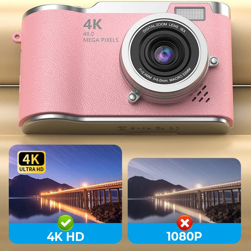 4K Digital Camera Flip Screen Autofocus