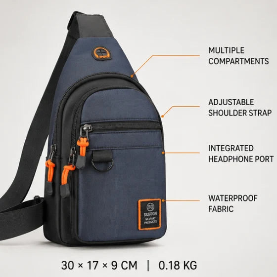 Waterproof Shoulder Bag with Multiple Compartments