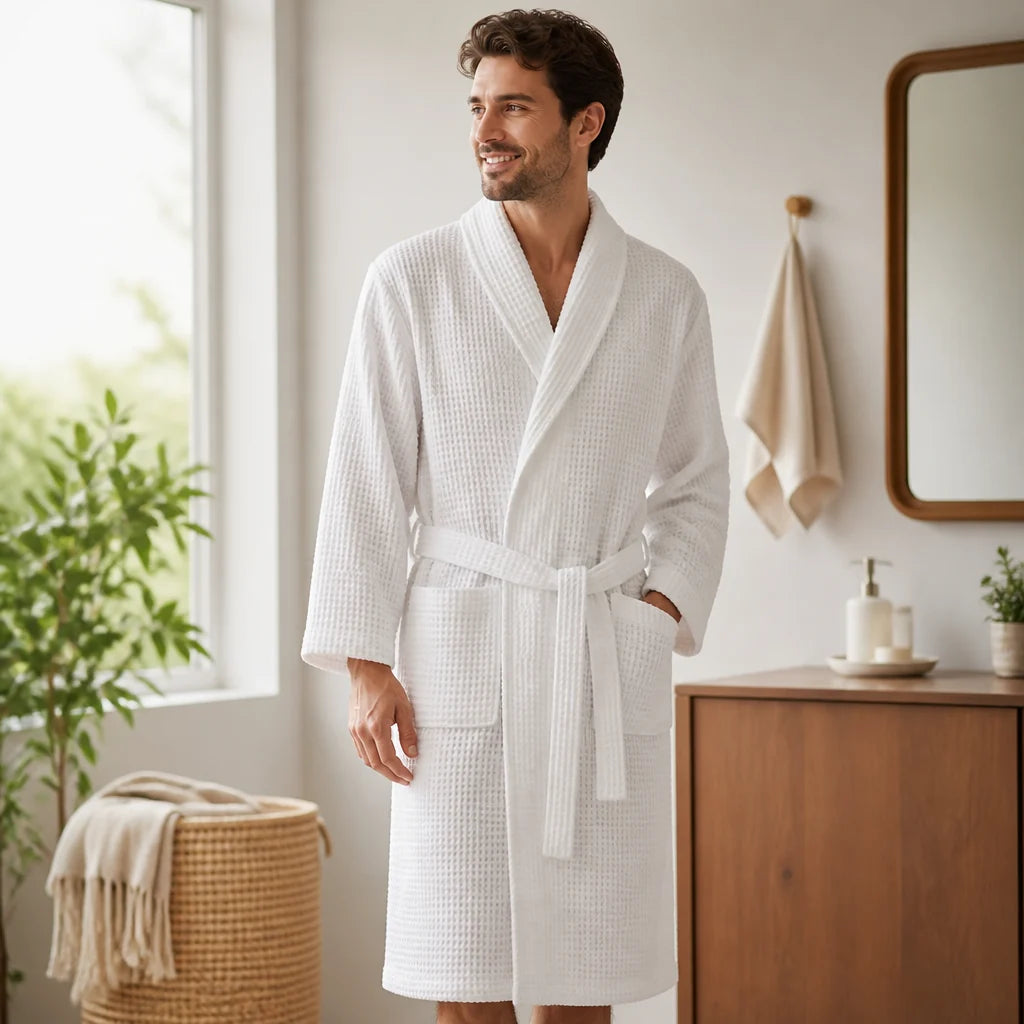Breathable, lightweight, machine-washable bathrobe (unisex)
