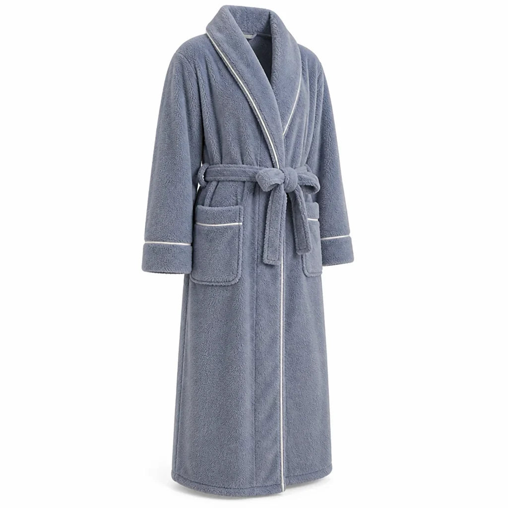 Bathrobe with Shawl Collar and Tie Belt (Unisex)