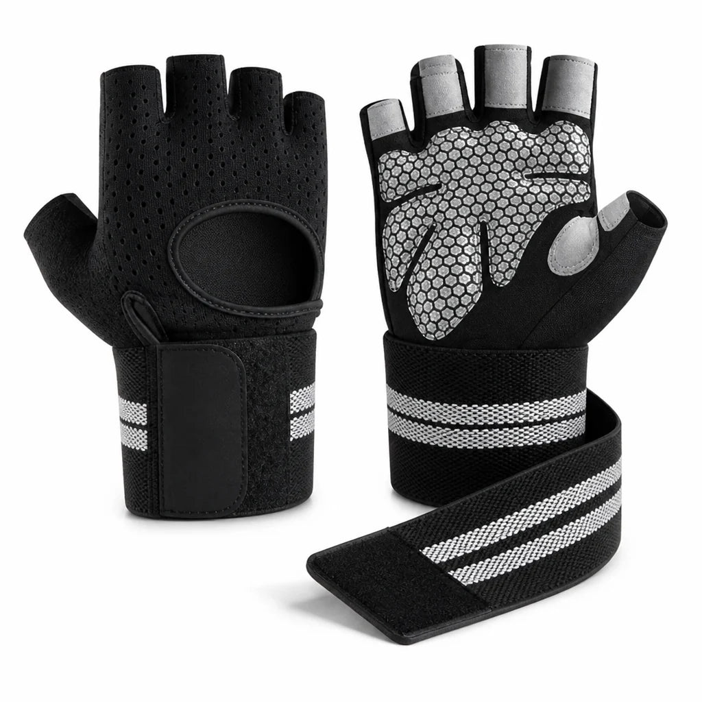 Padded Palm and Non-Slip Training Gloves (Adjustable Wrist Support)
