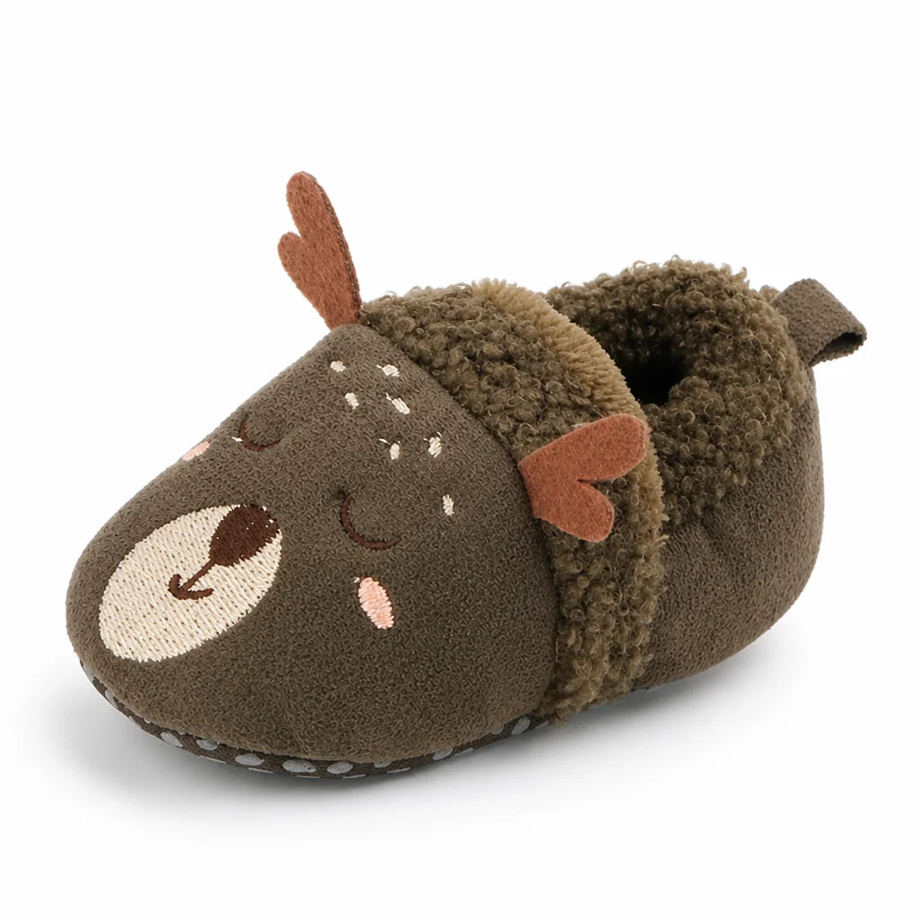 Soft, fluffy, and flexible non-slip baby booties (machine washable)