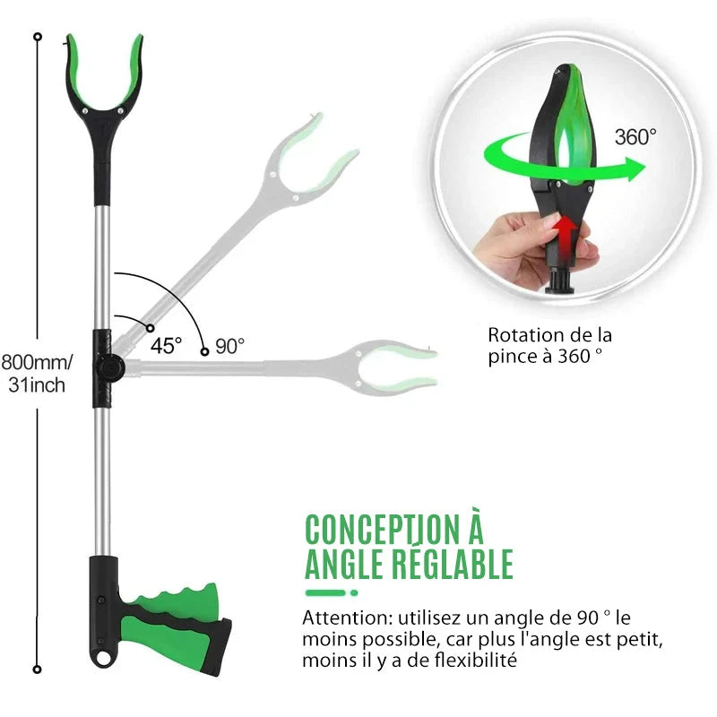 Gripping tool with adjustable angled arm