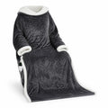 Sherpa-Lined, Machine Washable, Wearable Heated Blanket (with Sleeves and Foot Pockets)