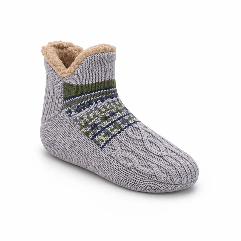 House Socks with Sherpa Lining and Non-Slip (Machine Washable)