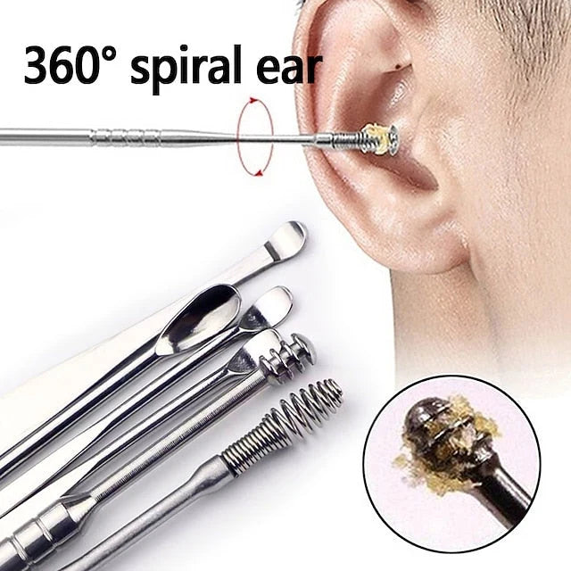 Ear Cleaner Set 6-piece with Keychain Case