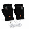 USB-powered adjustable heated fingerless folding gloves