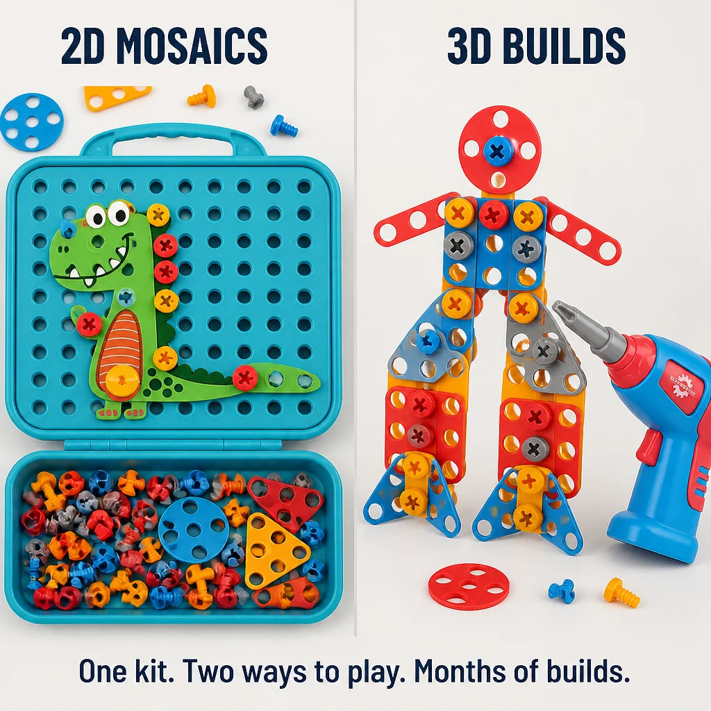 Dinosaur Construction Set with Real Toy Drill