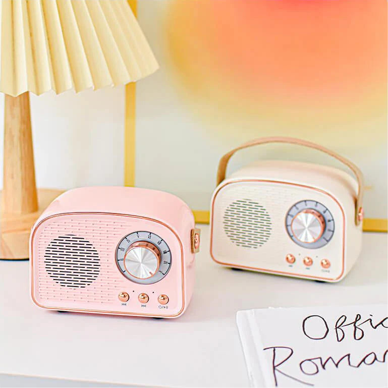 Retro Bluetooth Speaker Portable 8 Hour Battery Life