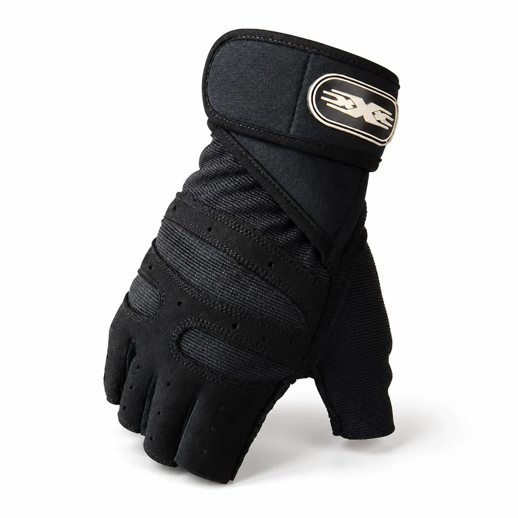 Breathable Padded Palm and Wrist-Supporting Weightlifting Gloves