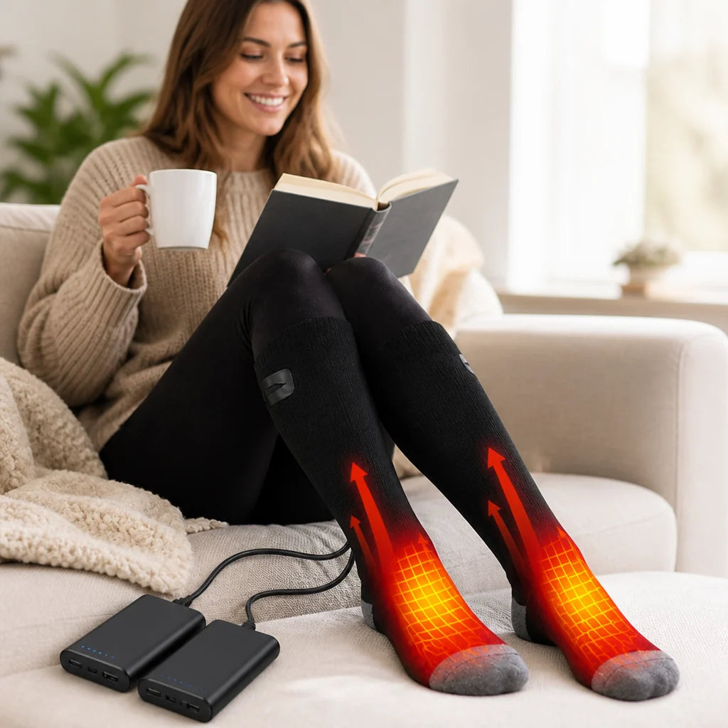 Spiral Heater & Rechargeable Heated Socks (3 Heat Settings)