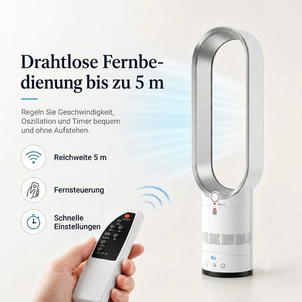 AeroLuxe Bladeless Fan Heater Tower 2-in-1