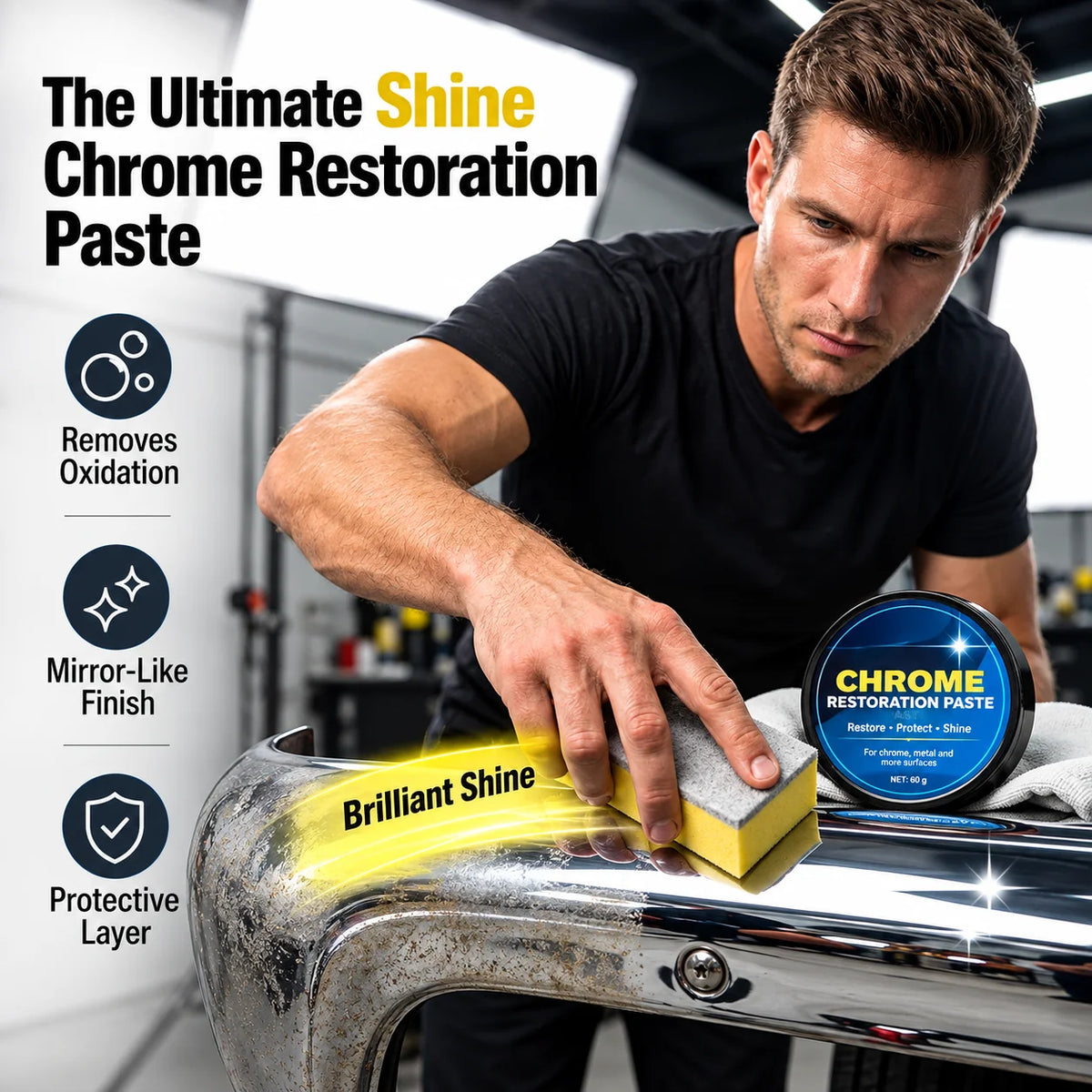 Chrome Repair Paste with Sponge 50g