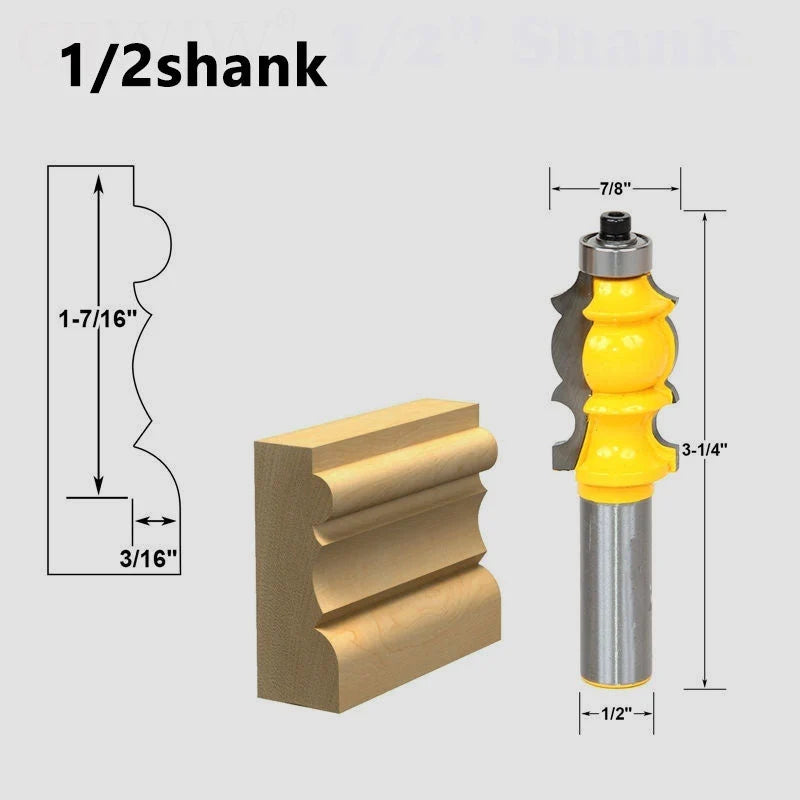 Router 1/2 Inch Shaft Architectural Profile