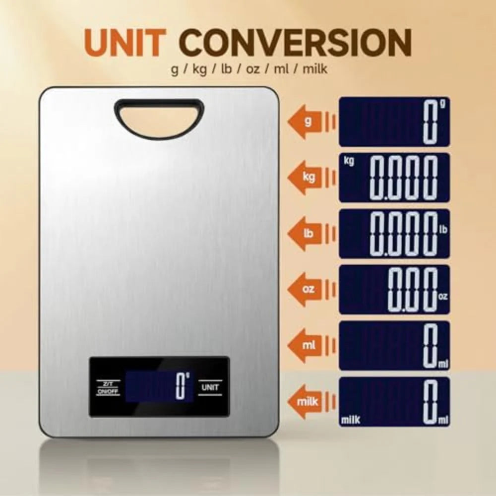 Digital kitchen scale with stainless steel platform